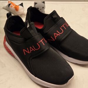 Nautica Black and Red Slip-On Sneakers